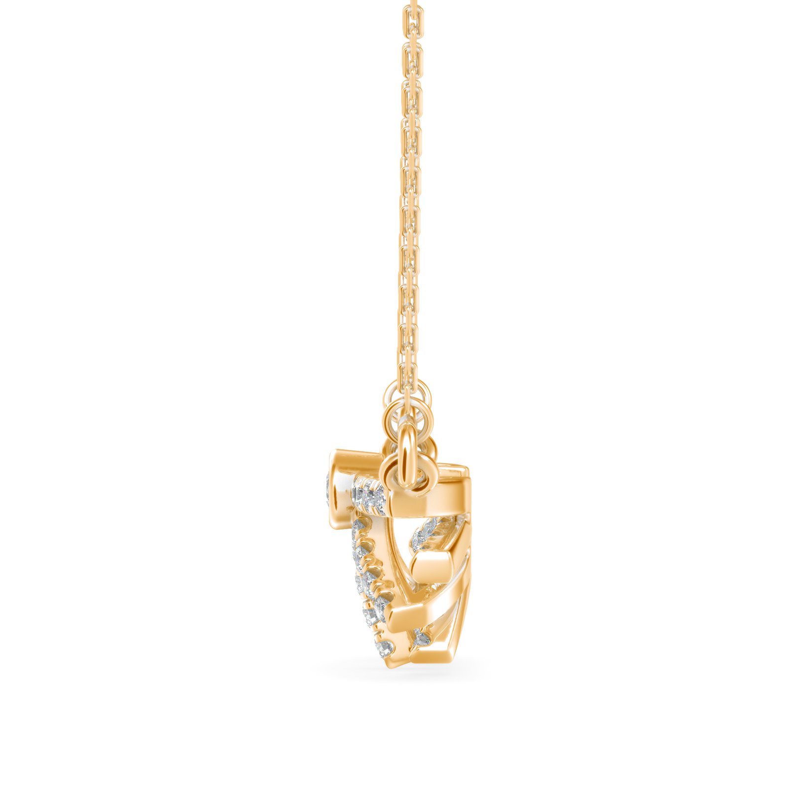 Stroke Of Light Diamond Pendant In Pure Gold By Dhanji Jewels