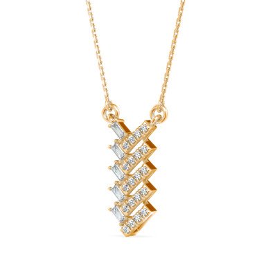 Free Flowing Diamond Pendant In Pure Gold By Dhanji Jewels