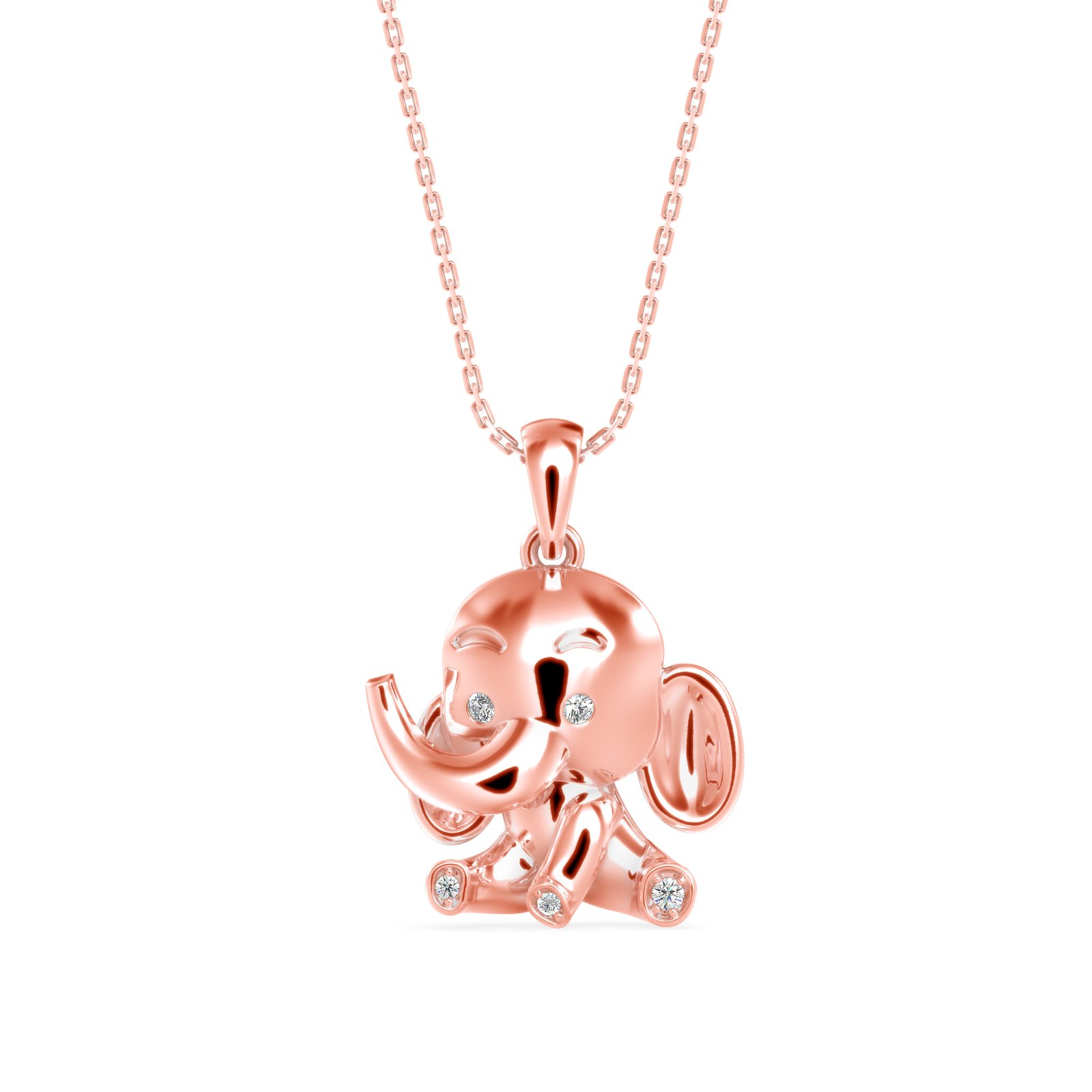 Cute Baby Elephant Diamond Pendant In Pure Gold By Dhanji Jewels