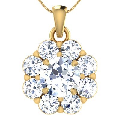 Priceless Floral Diamond Pendant In Pure Gold By Dhanji Jewels