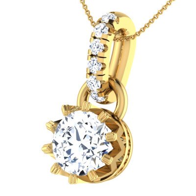 Dazzling Solitaire Diamond Pendant In Pure Gold By Dhanji Jewels