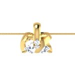 Charming Solitaire Diamond Pendant In Pure Gold By Dhanji Jewels