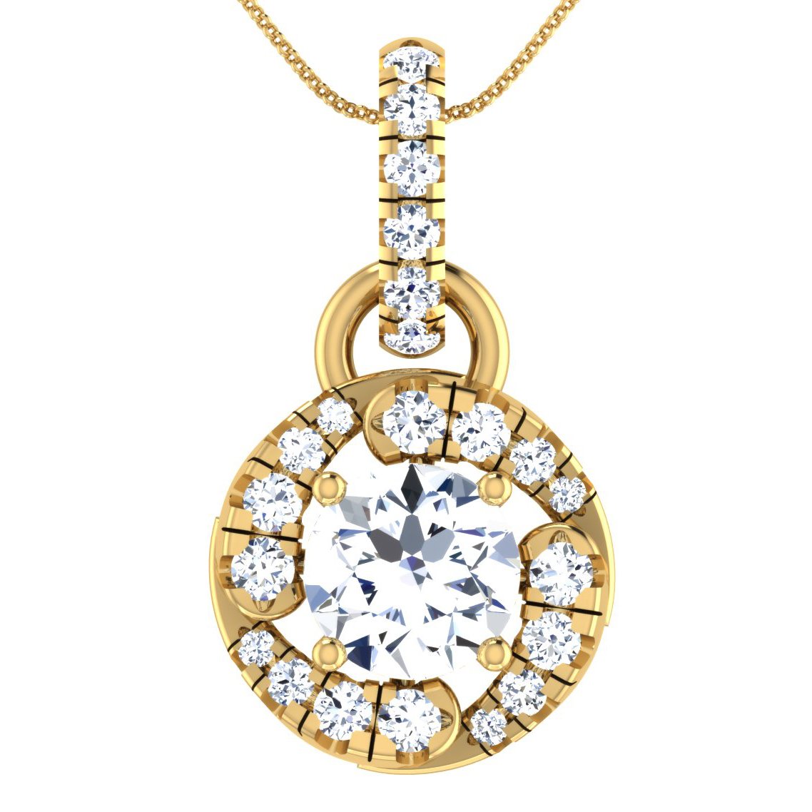 Twisted Dream Diamond Pendant In Pure Gold By Dhanji Jewels