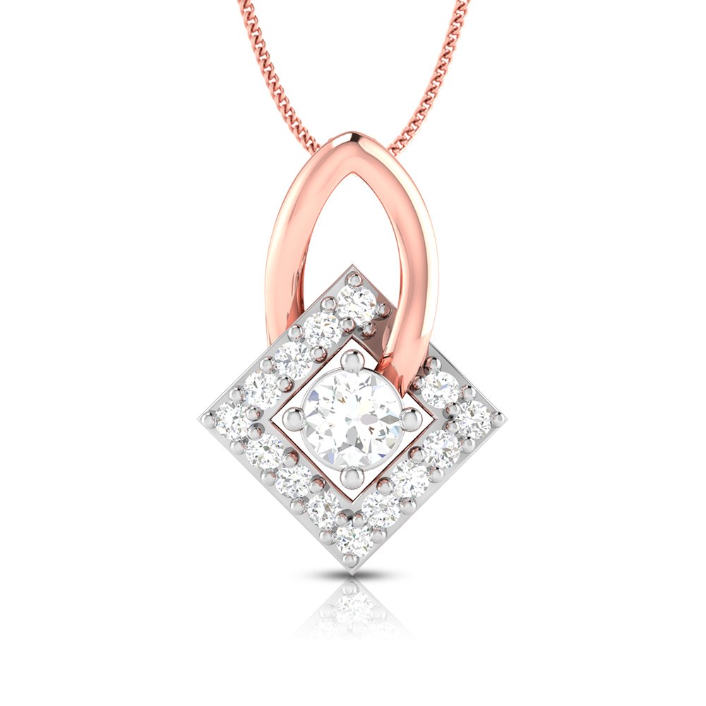 Squarish Square Diamond Pendant In Pure Gold By Dhanji Jewels