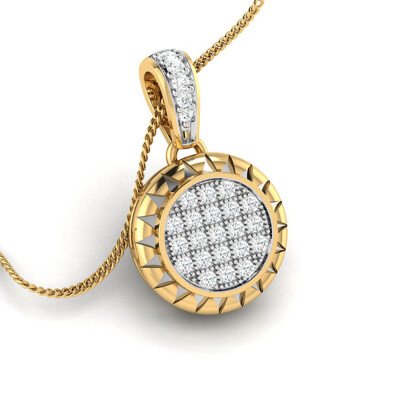 Glorious Rays Diamond Pendant In Pure Gold By Dhanji Jewels