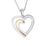 Lovely Heart Diamond Pendant In Pure Gold By Dhanji Jewels