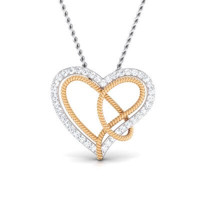 String Of Heart Diamond Pendant In Pure Gold By Dhanji Jewels
