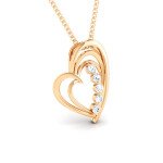 Tilted Heart Diamond Pendant In Pure Gold By Dhanji Jewels