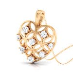 Celtic Knot Heart Diamond Pendant In Pure Gold By Dhanji Jewels
