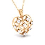 Celtic Knot Heart Diamond Pendant In Pure Gold By Dhanji Jewels