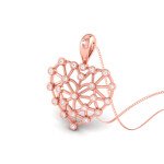 Love Web Diamond Pendant In Pure Gold By Dhanji Jewels