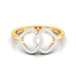 Linked Curved Rhombus Diamond Ring In Pure Gold By Dhanji Jewels