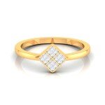 Tilted Cubic Diamond Ring In Pure Gold By Dhanji Jewels