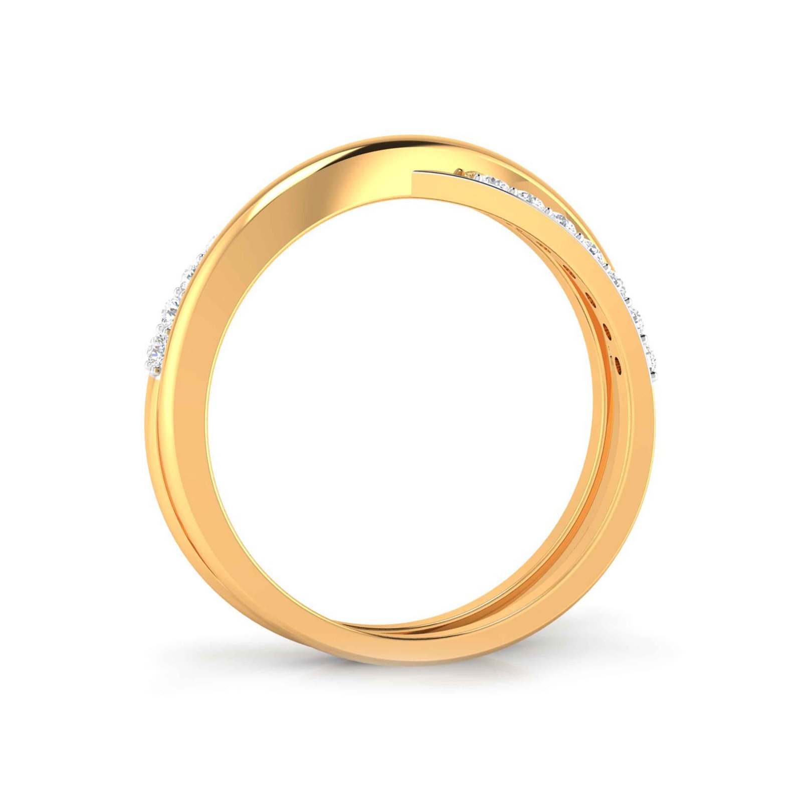Infinite Crisscross Diamond Ring In Pure Gold By Dhanji Jewels