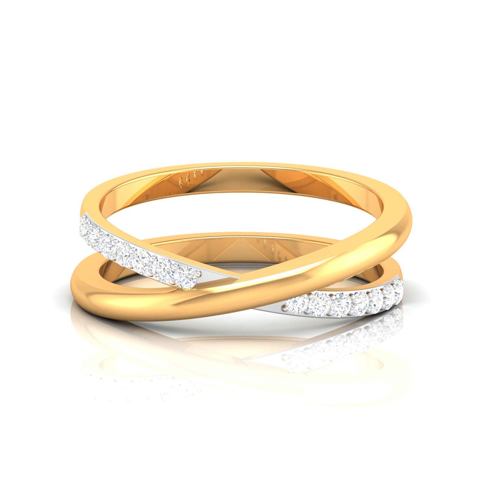 Infinite Crisscross Diamond Ring In Pure Gold By Dhanji Jewels
