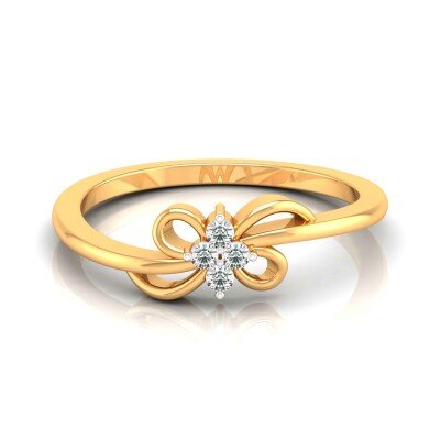 Dainty Bud Diamond Ring In Pure Gold By Dhanji Jewels