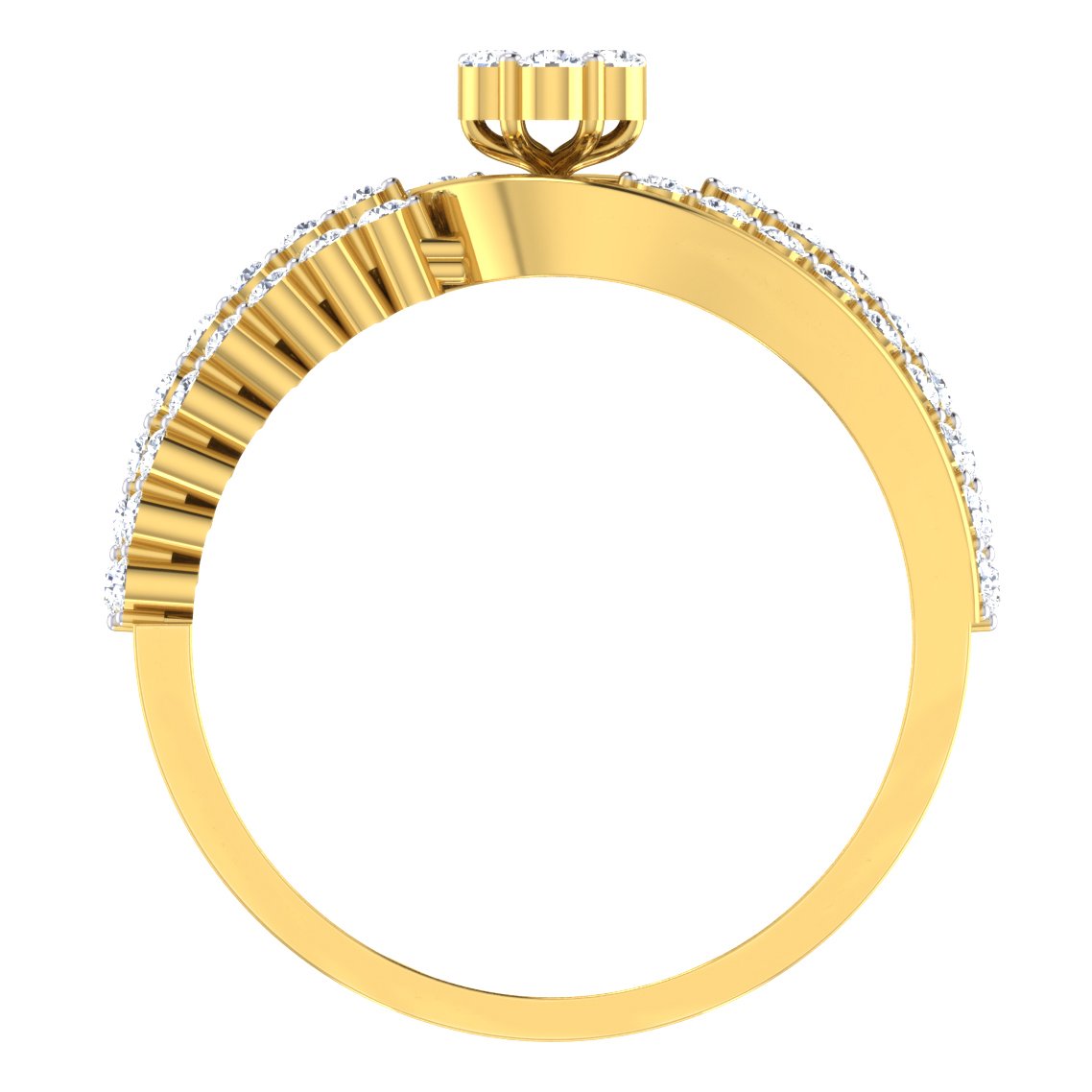 Universal Love Diamond Ring In Pure Gold By Dhanji Jewels