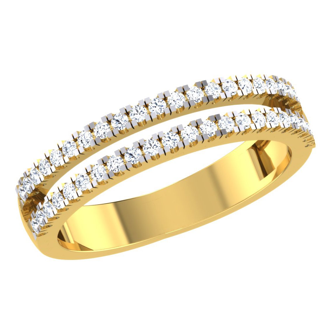 Luxurious Link Diamond Ring In Pure Gold By Dhanji Jewels