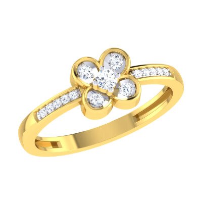 Dainty Flora Diamond Ring In Pure Gold By Dhanji Jewels