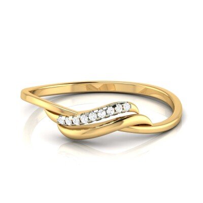 Wave Loop Diamond Ring In Pure Gold By Dhanji Jewels