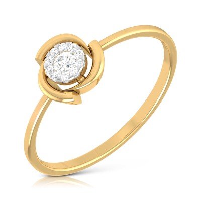 Twisted Curves Diamond Ring In Pure Gold By Dhanji Jewels