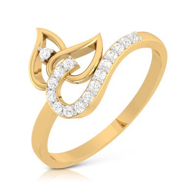 Initial Love Diamond Ring In Pure Gold By Dhanji Jewels