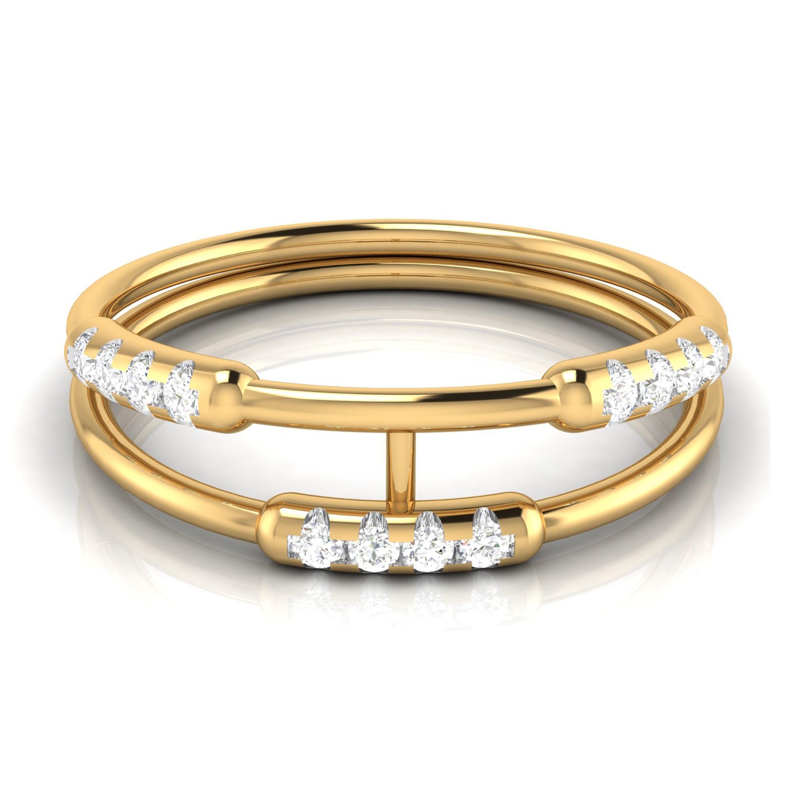 Double Love Cord Diamond Ring In Pure Gold By Dhanji Jewels