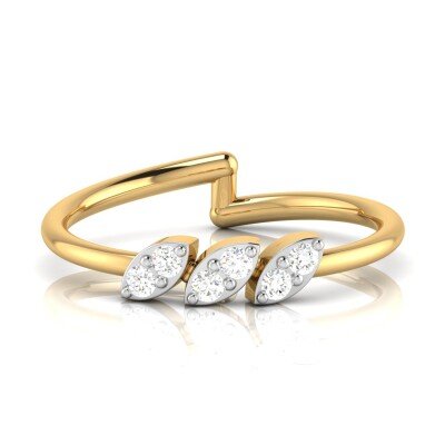 Three Petals Diamond Ring In Pure Gold By Dhanji Jewels