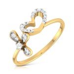 Buckled Heart Diamond Ring In Pure Gold By Dhanji Jewels