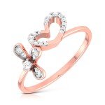 Buckled Heart Diamond Ring In Pure Gold By Dhanji Jewels