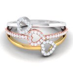 Triplet Heart Diamond Ring In Pure Gold By Dhanji Jewels