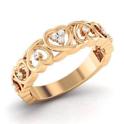 Chain Of Love Diamond Ring In Pure Gold By Dhanji Jewels